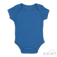 BS4600-AZ: Azure Ribbed Bodysuit (0-3 Months)